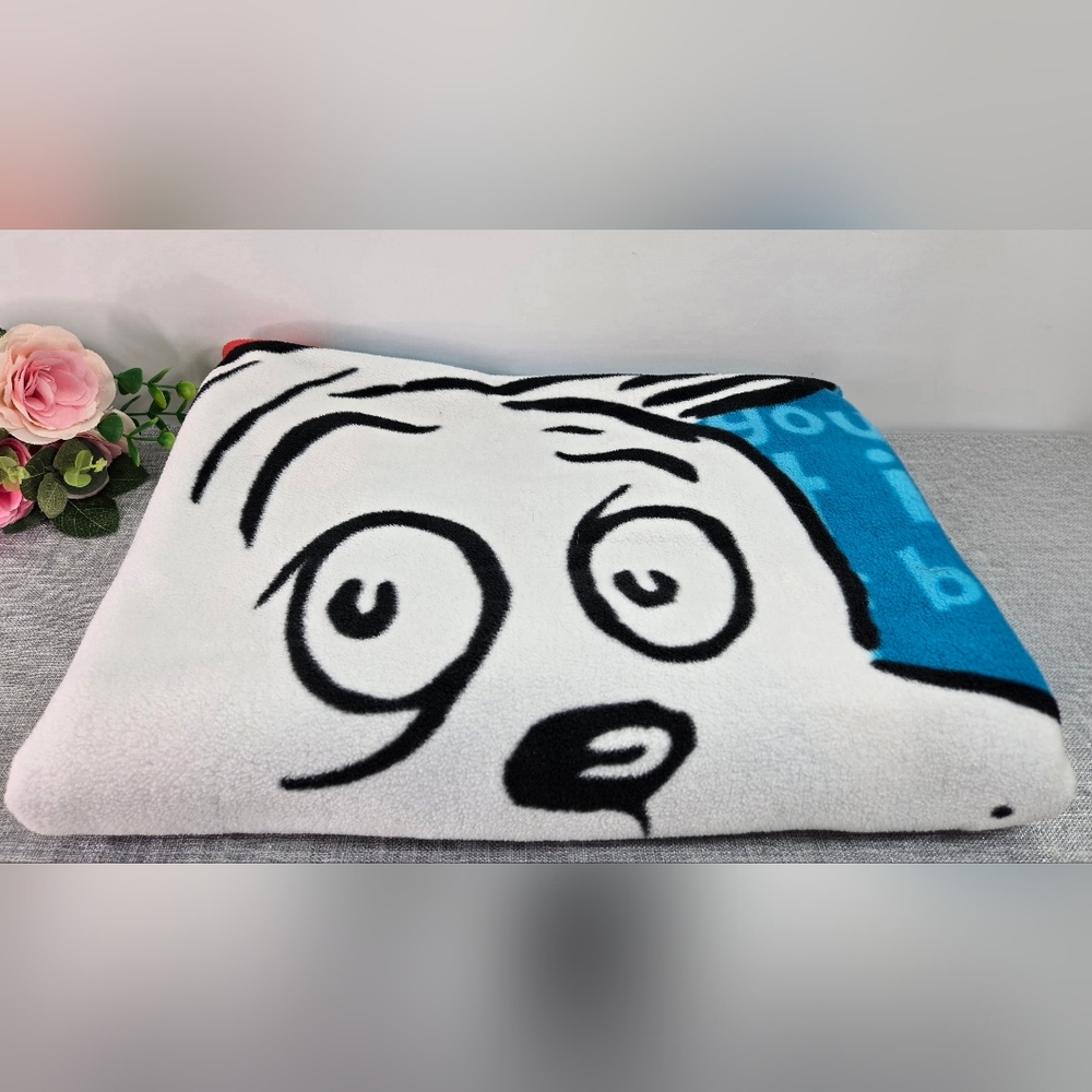 Vintage 2003 Dr. Seuss‎ Cat in the Hat  Throw Blanket 48"X52"